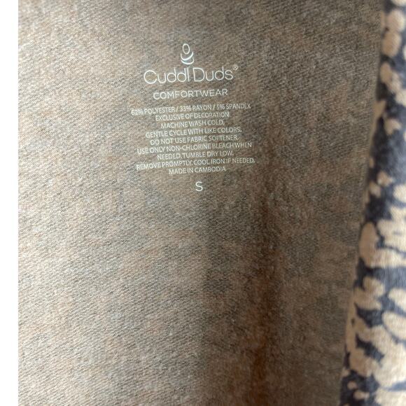 Cuddl Duds Comfortwear French Terry Cascade Open Front Cardigan Size Small - Picture 6 of 8